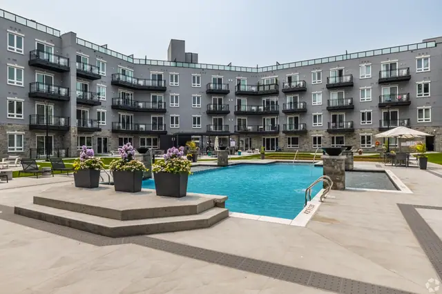 Courtyard pool and balconies